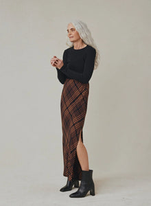 Side Slit Bias Maxi Skirt