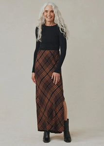 Side Slit Bias Maxi Skirt