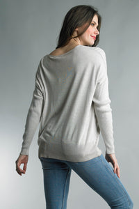 Side Rib V-Neck Sweater