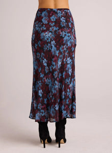 Bias Floral Midi Skirt