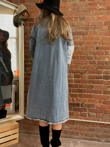 Patched Denim Duster