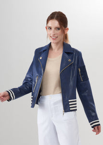 Stripe Moto Jacket