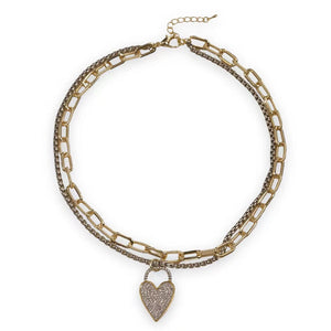 Box Chain Heart Necklace