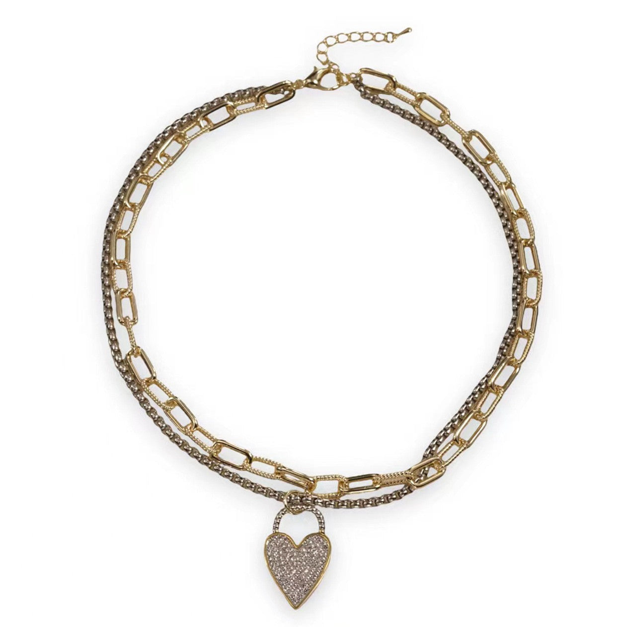 Box Chain Heart Necklace