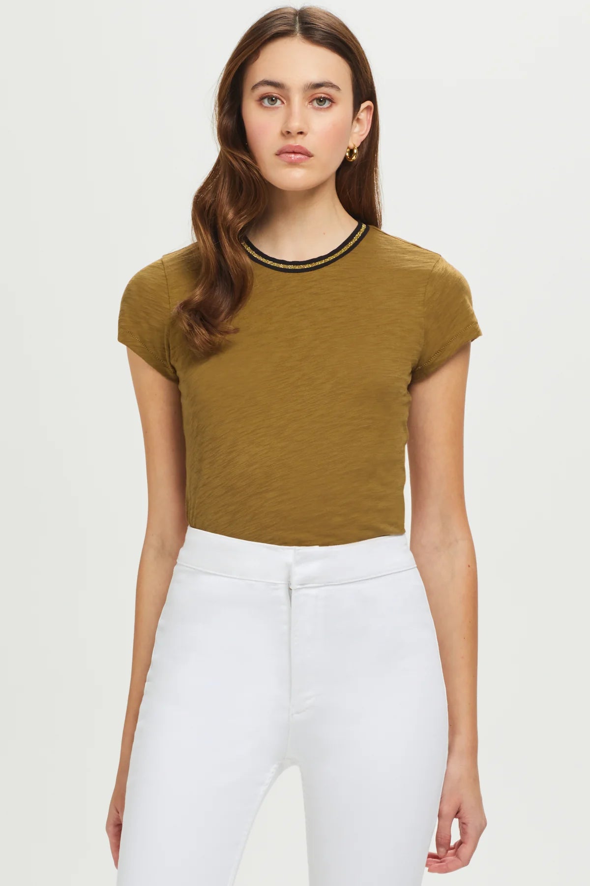 Gold Tipped Ringer Tee