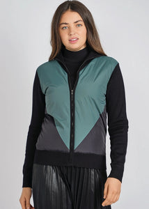 Colorblock Zip Front Cardigan