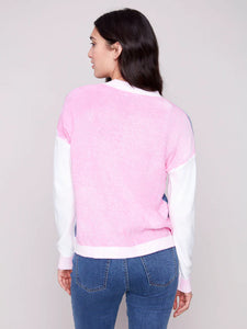 Colorblock V Neck Sweater