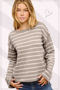 Striped Crew Sweater