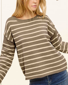 Striped Crew Sweater