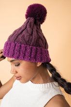Load image into Gallery viewer, Cable Knit Hat + Pom Pom

