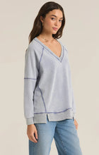 Load image into Gallery viewer, Easy V Knit Denim Sweatshirt
