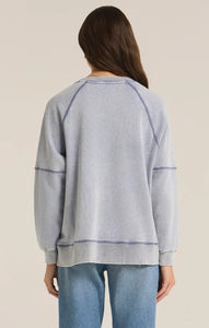 Easy V Knit Denim Sweatshirt