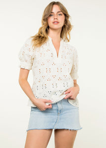 Eyelet Detail Top