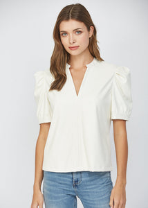 Faux Leather Top