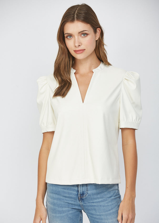 Faux Leather Top