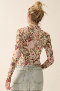 Floral Mesh Top