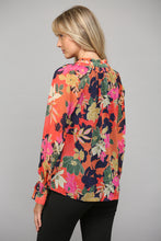 Load image into Gallery viewer, Floral Ruffle Neck Blouse
