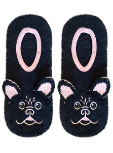 Fuzzy Frenchie Slipper Sock