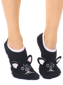 Fuzzy Frenchie Slipper Sock