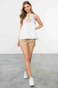 Halter Neck Embroidered Top