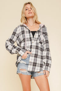 Plaid Button Down + Hoodie