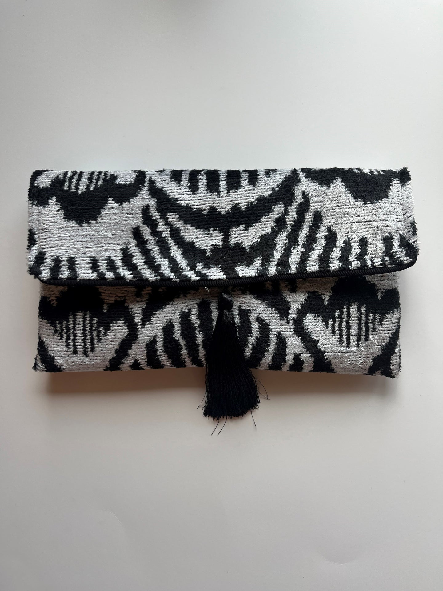 Silk Velvet Ikat Clutch