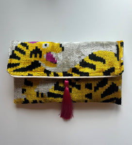 Silk Velvet Ikat Clutch