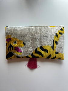 Silk Velvet Ikat Clutch