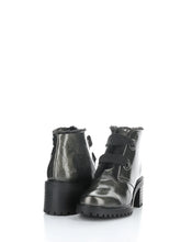 Load image into Gallery viewer, Patent Lace Up Sherpa Lined Bootie
