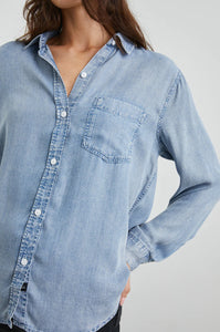 Ingrid Cloud Wash Button Front