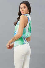 Load image into Gallery viewer, Tie Neck Smocked Waist Top

