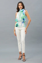 Load image into Gallery viewer, Tie Neck Smocked Waist Top
