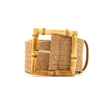 Load image into Gallery viewer, Raffia Belt, Bamboo Buckle
