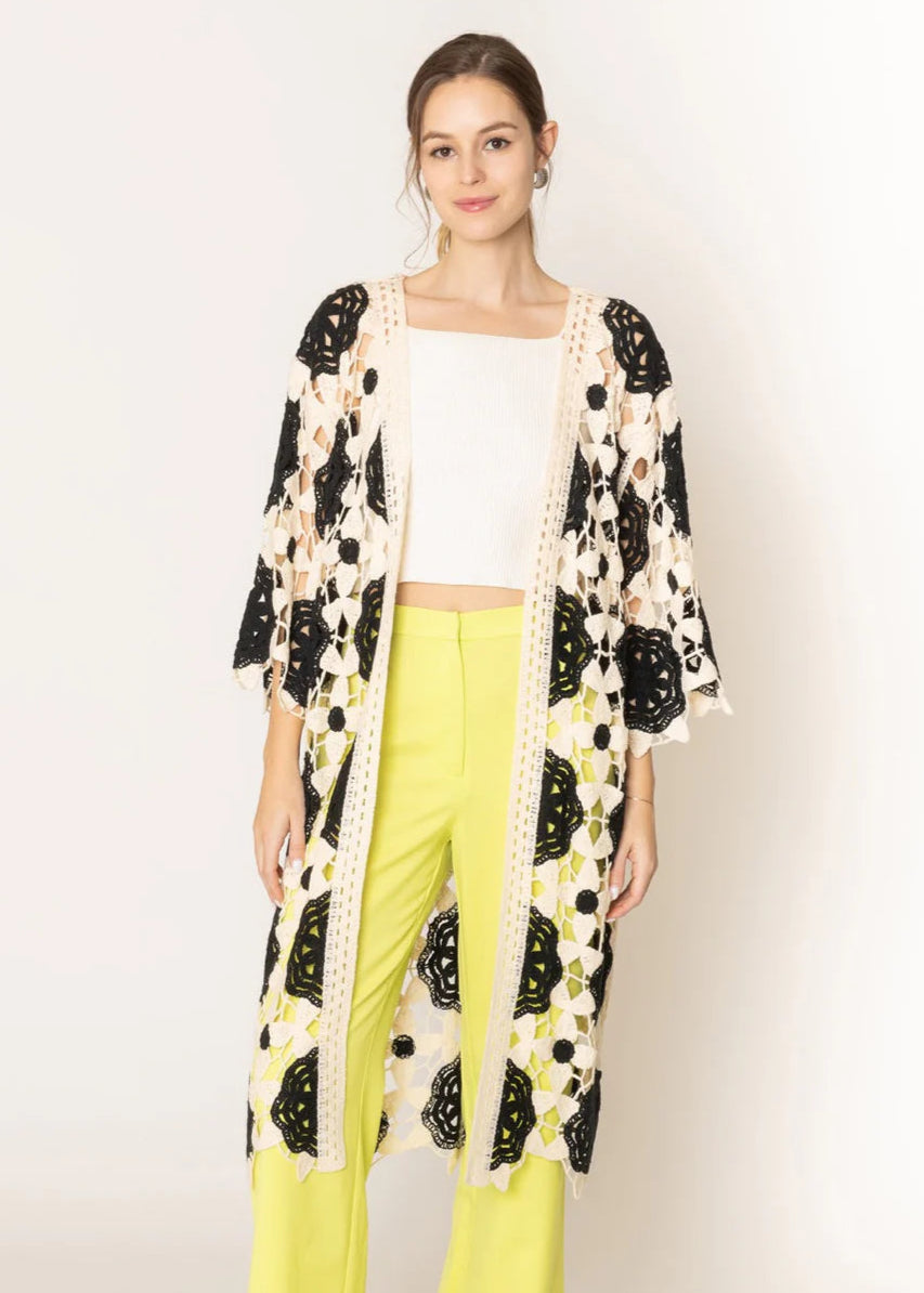 Flower Crochet Kimono
