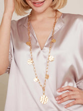 Load image into Gallery viewer, Hammered Charms Long Necklace
