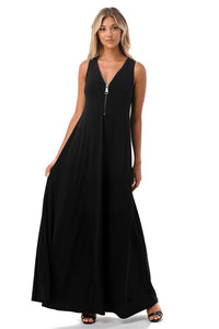 Zipper Maxi Dress