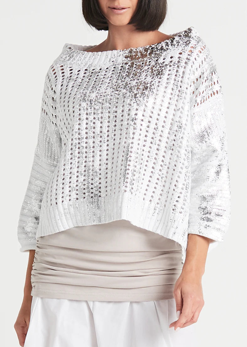 Metallic Crochet Sweater