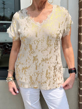 Load image into Gallery viewer, Gold Wash V-Neck Top
