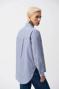 Pearl Trim Stripe Shirt