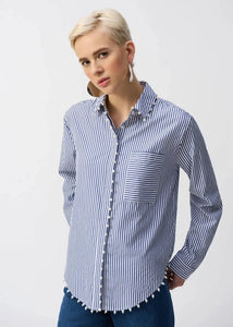 Pearl Trim Stripe Shirt