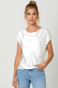 Satin Cowl Top