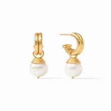 Load image into Gallery viewer, Astor Pearl Hoop + Charm Earring
