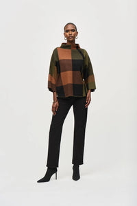 Buffalo Plaid Funnel Neck Sweater