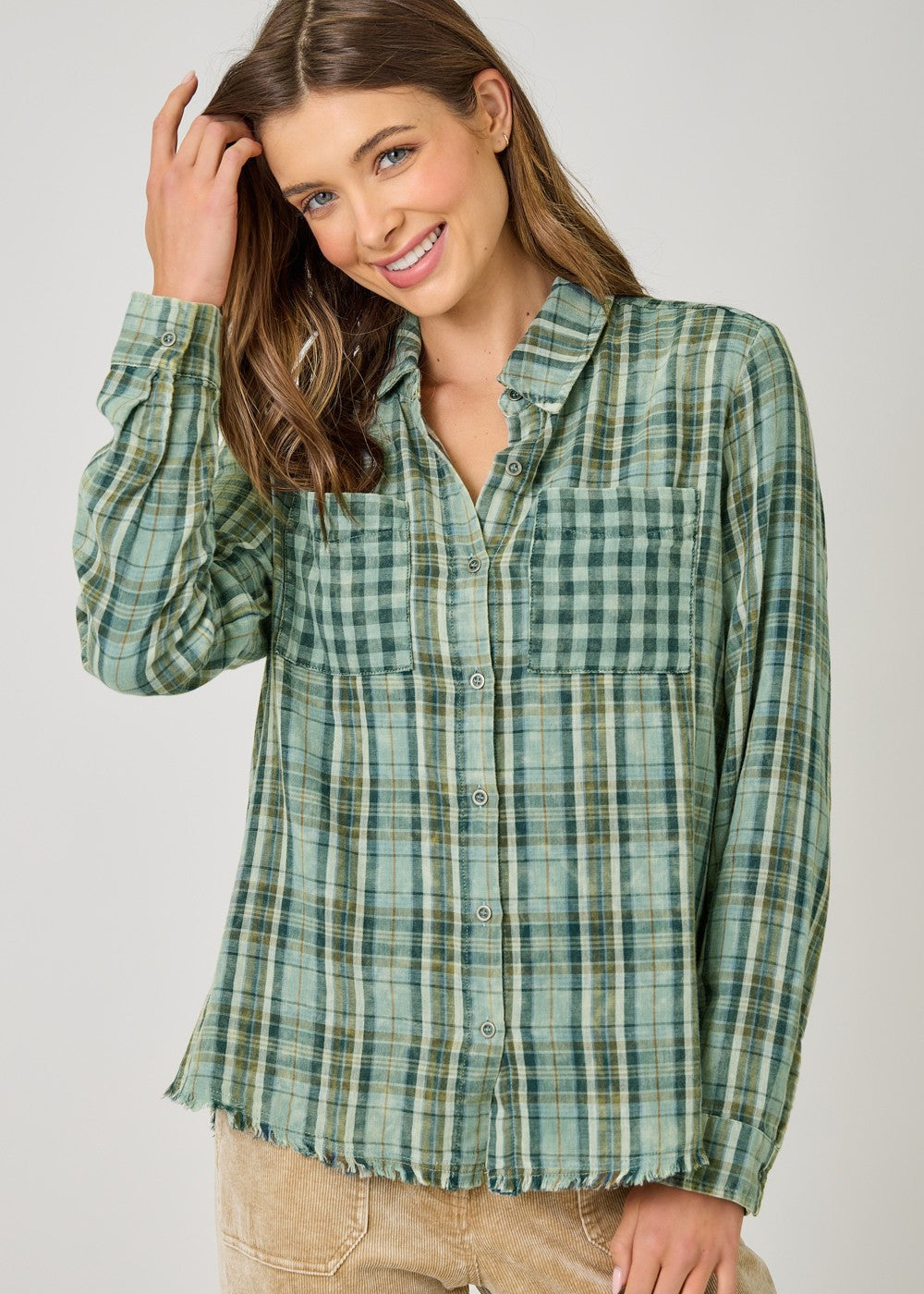 Washed Plaid Shirt