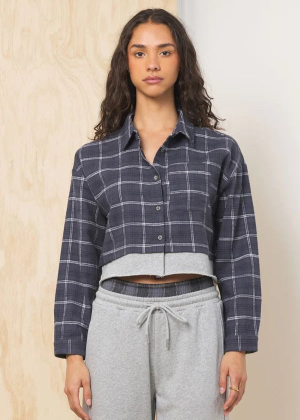 Plaid Shirt + Terry Hem