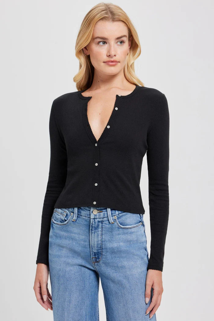 Pointelle Crop Cardi