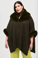 Load image into Gallery viewer, Faux Fur Trimmed Poncho
