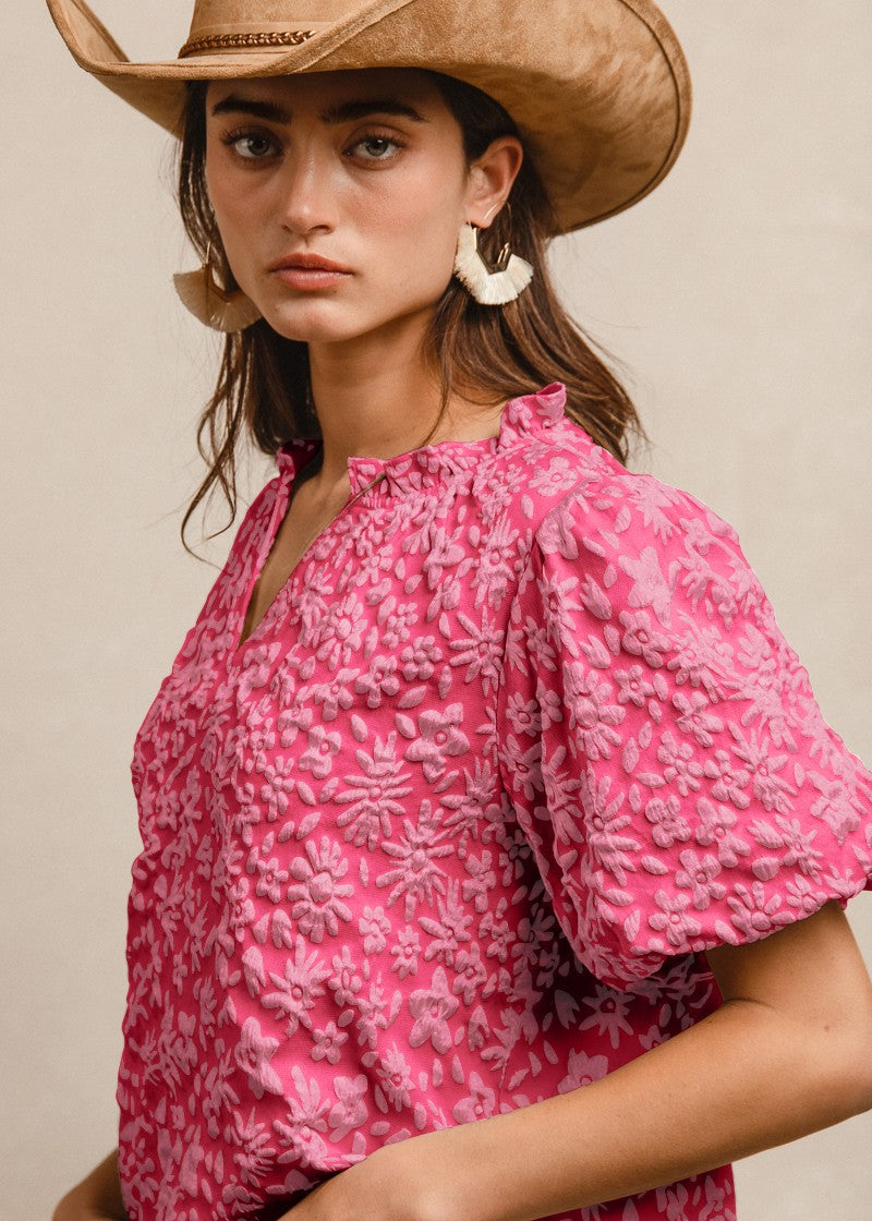 Floral Puff Top