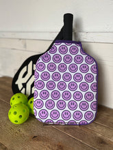 Load image into Gallery viewer, Neoprene Happy Purple Pickleball Cover
