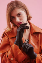 Load image into Gallery viewer, Faux Suede Python Print Gloves
